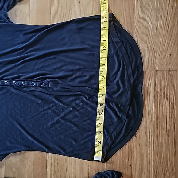 Pilcro Long Sleeve Black Snap Front Top with Ruched Sleeves Women's Size Small - Picture 10 of 13